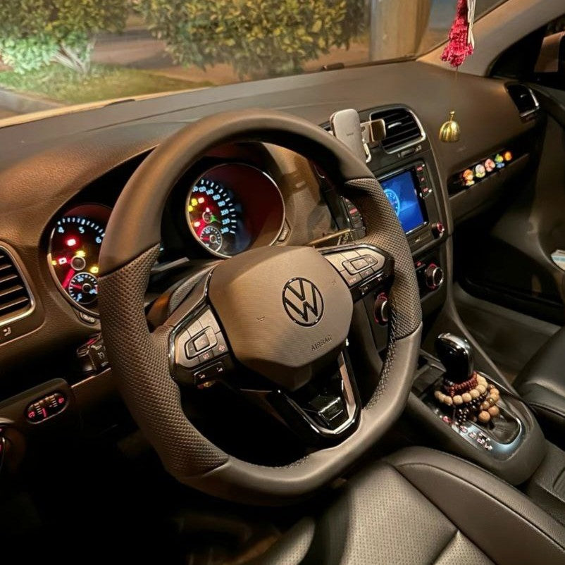 R-stuurwiel met airbag – Black Edition, leder