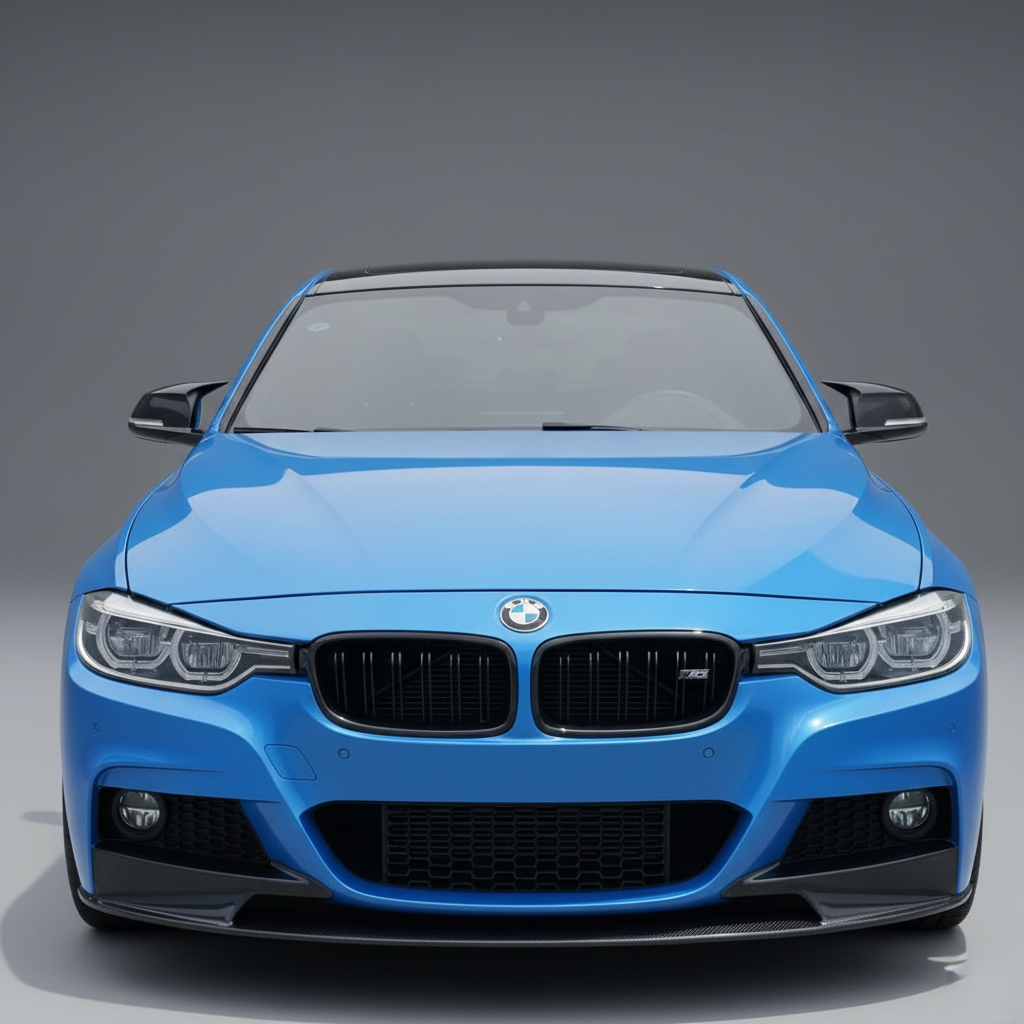 M-Look Carbon Fiber Stijl Niergrilles met Dubbele Spijlen – Glanzend Zwart