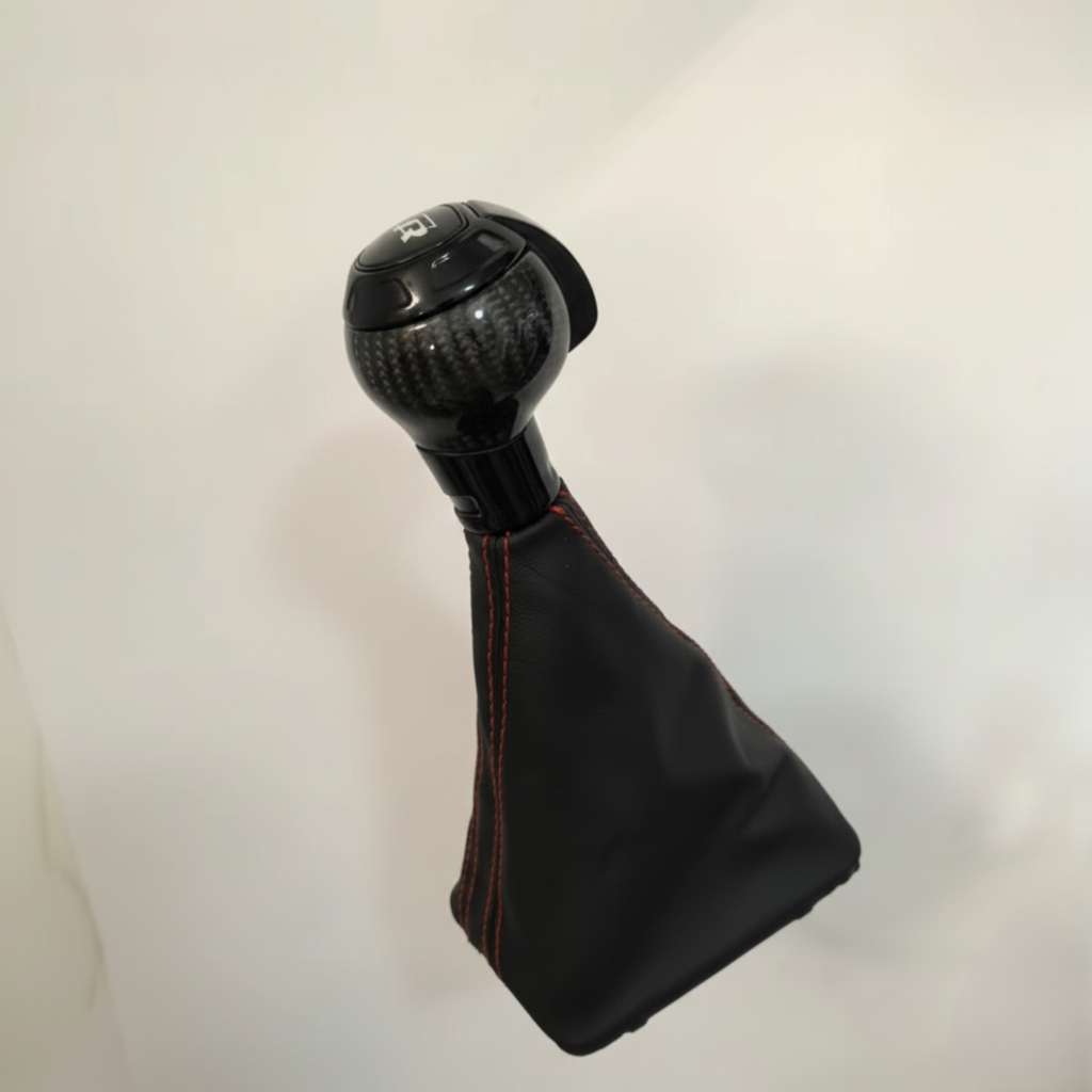 R-carbonvezel Pookknop – Automaaat Versnellingspook met Lederen Hoes