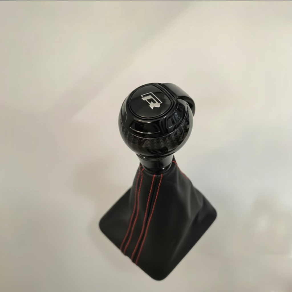 R-carbonvezel Pookknop – Automaaat Versnellingspook met Lederen Hoes