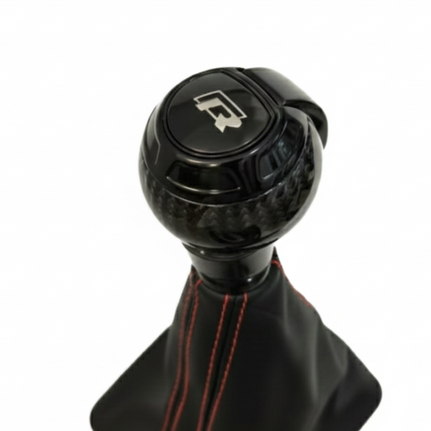 R-carbonvezel Pookknop – Automaaat Versnellingspook met Lederen Hoes