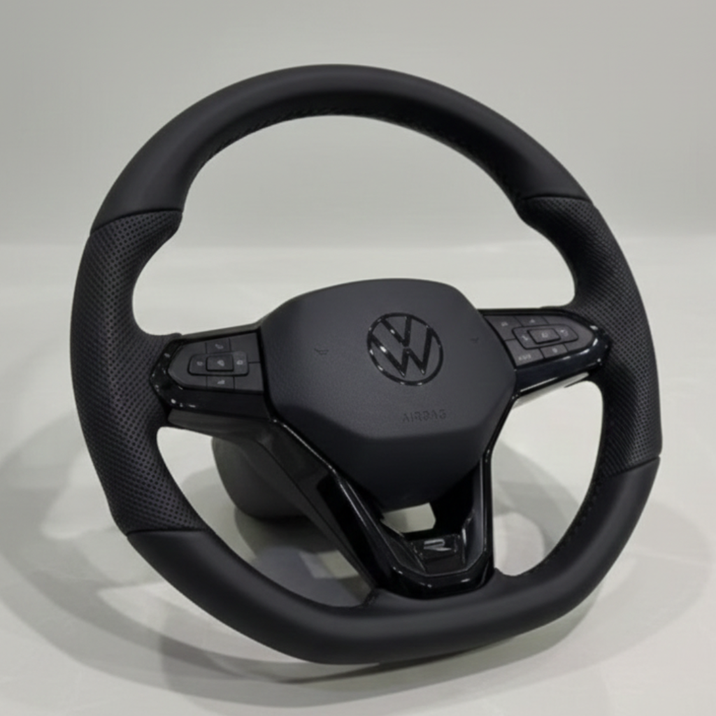 R-stuurwiel met airbag – Black Edition, leder